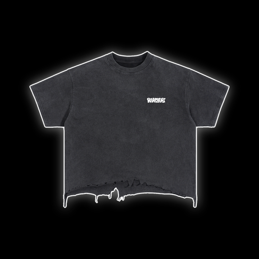 Vintage Wash Boxy Distressed Hem T-Shirt